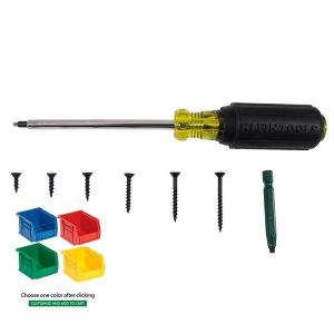 #6 Flat-Head, Black, Square-Drive Screw  Assortment with Bins