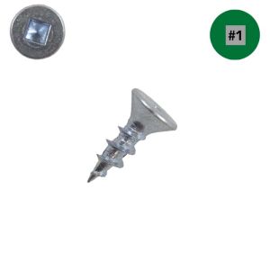 6 x 1/2 in. Wood Screws, Clear Zinc Plated, Flat Head, Square Drive - Qty:100