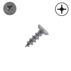 6 x 1/2 in. Undercut Flat Head Mounting Screws, Clear Zinc Plated, Phillips Drive - Qty:100