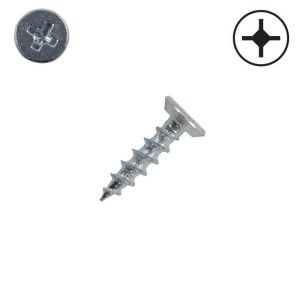 6 x 5/8 in. Undercut Flat Head Mounting Screws, Clear Zinc Plated, Phillips Drive - Qty:100
