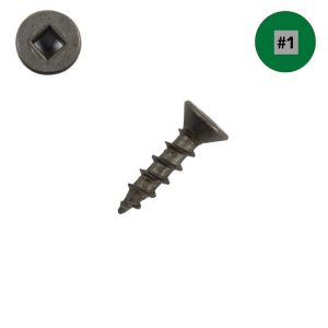 6 x 5/8 in. Wood Screws, Unplated Steel, Flat Head, Square Drive - Qty:25 