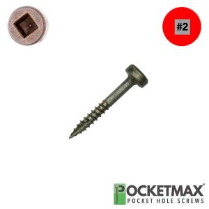 6 x 1 in. Pocket-Hole Fine Thread Wood Screw, Dry-Lube Qty:10000