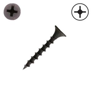 6 x 1-1/8 in. Course Threaded, Drywall Screws, Unplated Steel, Flat Head, Phillips Drive - Qty:100