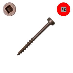 #6 Head / #7 COARSE Thread x 1-1/2 in.  McFeely's PocketMax Pocket-Hole Screws, Unplated Dry-Lube - Qty:100
