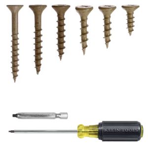 #8 NoCoRode Plating, Flat-Head, Square-Drive Screw Assortment