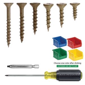 #8 NoCorode Plating, Flat-Head, Square-Drive Screw  Assortment with Bins