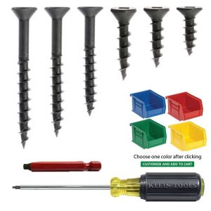 #8 Flat-Head, Black Square-Drive Screw  Assortment with Bins