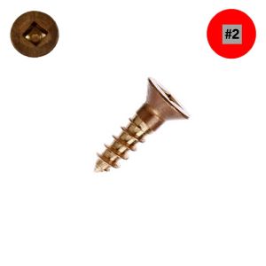 8 x 5/8 in. Silicon Bronze Boat Screws, Flat Head, Square Drive - Qty:100