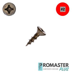 8 x 5/8 in. ProMaster-Plus Flat Head Dry Lube Wood Screw, Combo Drive- - Qty:100