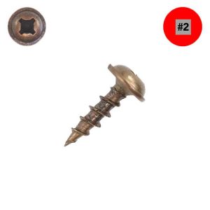 8 x 5/8 McFeely's ProMaster Plus Wood Screws, Statuary Bronze, Round Washer Head, Combo Drive