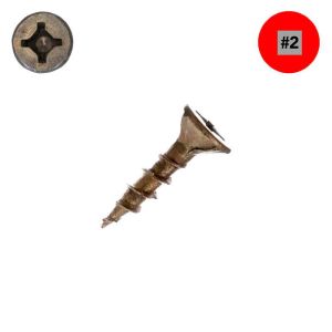 8 x 3/4 McFeely's ProMaster Plus  Wood Screws, Unplated Steel, Flat Head, Combo Drive - QTY:100