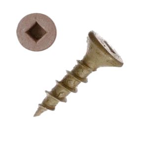 8 x 3/4 in. Wood Screws, NoCoRode Plus, Flat Head, Square Drive - Qty:100