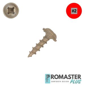 8 x 3/4 ProMaster Wood Screws, NoCoRode PLUS, Round Washer Head, Combo Drive - QTY:100 - 8FEV3