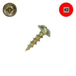 8 x 3/4 in. McFeely's Promaster-Plus Wood Screws, Yellow Zinc Plated, Round Washer Head, Combo Drive-Qty:100