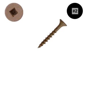 8 x 1-1/4 in. Wood Screws, NoCoRode Plus, Flat Head, Square Drive - Qty:100