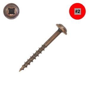 8 x 1-1/4 McFeely's ProMaster Plus Wood Screws, Statuary Bronze, Round Washer Head, Combo Drive