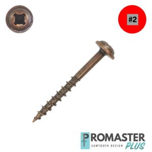 8 x 1-1/4 in. ProMaster-Plus Washer Head, Bronze, Combo - Qty:100