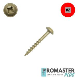 8 x 1-1/4 in. McFeely's Promaster-Plus Wood Screws, NoCoRode Plus, Round Washer Head, Combo Drive - Qty:100