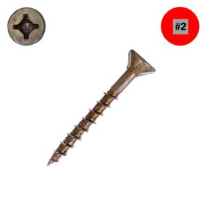 8 x 1-3/8 in. ProMaster-Plus Flat Head Dry Lube Wood Screw, Combo Drive- - Qty:100
