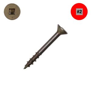 8 x 1-3/8 ProMax Wood Deck Screws, Flat Head, Square, Nibs, Qty:100