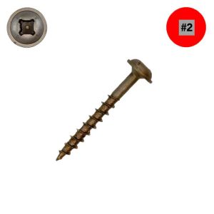 8 x 1-3/8 In. Promaster Wood Screws, Unplated Steel, Round Washer Head, Combo Drive - Qty:1000