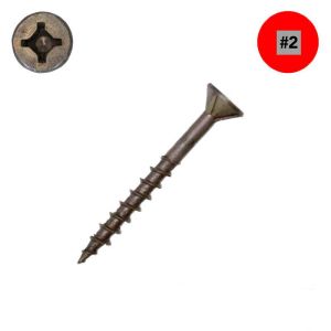 8 x 1-1/2 in. ProMaster-Plus Flat Head Dry Lube Wood Screw, Combo Drive- - Qty:1000