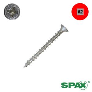 8 x 1-1/2 in. SPAX Flat Head, Multi-Material, Zinc, Combo, w/Nibs - Qty:25