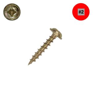 8 x 1-1/2 in. McFeely's Promaster-Plus Wood Screws, Yellow Zinc Plated, Round Washer Head, Combo Drive - Qty:100
