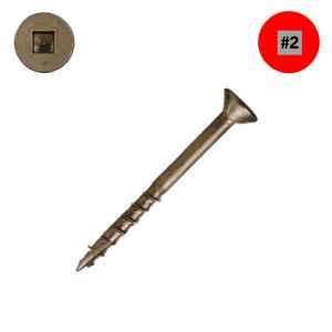 8 x 1-5/8 ProMax Wood Deck Screws, Flat Head, Square, Nibs, Qty:100
