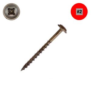 8 x 1-3/4 McFeely's ProMaster Plus  Wood Screws, Unplated Steel, Round Washer Head, Combo Drive - QTY:100