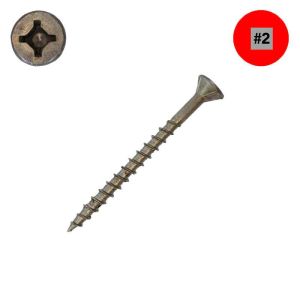 8 x 2 in. ProMaster-Plus Flat Head Dry Lube Wood Screw, Combo Drive- - Qty:100