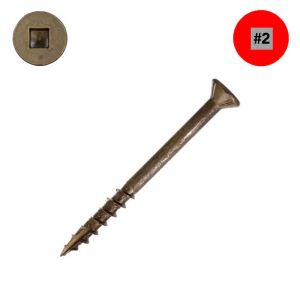 8 x 2-1/8 ProMax Wood Deck Screws, Unplated Steel, Flat Head, Square Drive - QTY:100