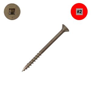 8 x 2-3/8 in. ProMax Wood Deck Screws, Flat Head, Square, Nibs - Qty:2500