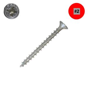 8 x 2-1/2 SPAX Multi-Material Interior Screws, Flat Head, Clear Zinc, Combo Drive