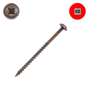 8 x 2-1/2 McFeely's ProMaster Plus Wood Screws, Statuary Bronze, Round Washer Head, Combo Drive