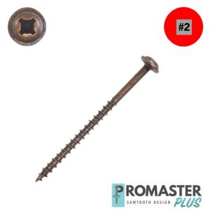 8 x 2-1/2 in. ProMaster-Plus Washer Head, Bronze, Combo - Qty:100