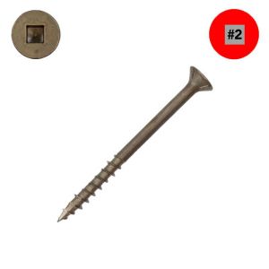 8 x 2-7/8 in. ProMax Wood Deck Screws, Flat Head, Square, Nibs - Qty:100