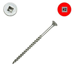 8 x 3 in. Self-Drilling Wood Screws, Bugle Head, 305 Stainless, Square Drive - Qty:100