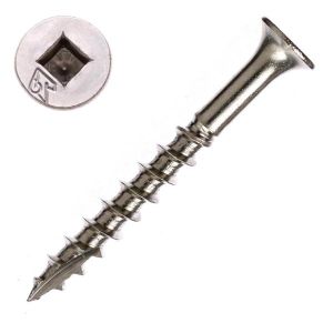 10 x 2 in. Bugle Head Wood Screw, 305 SS, Sq Dr. Qty:100