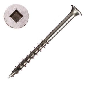 10 x 3 inch Bugle Head Wood Screw, 305 SS, Sq Dr - Qty:100