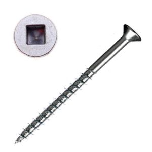 10 x 3 in. Flat Head, Zinc, Square - Qty:100