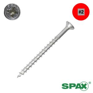 10 x 3 in. SPAX Multi-Material Interior Screws, Flat Head, Clear Zinc, Combo Drive - Qty:16