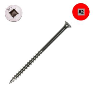 12 x 3-1/2 in. Self-Drilling Wood Screws, 316 Stainless Steel, Bugle Head, Square Drive - Qty:100
