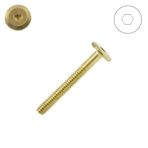 1/4-20 x 2 in. RTA Connecting Bolts, Brass Plated Steel, Wafer Head, Hex Drive - Qty:100