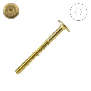 1/4-20 x 2-1/2 in. RTA Connecting Bolts, Brass Plated Steel, Wafer Head, Hex Drive - Qty:25