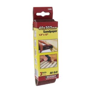 1.5 in. x 12 in. 80-Grit Sanding Belts – 3 pack
