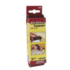 1.5 in. x 12 in. 120-Grit Sanding Belts – 3 pack