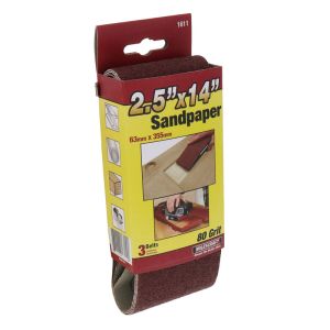 2.5 in. x 14 in. 80-Grit Sanding Belts – 3 pack