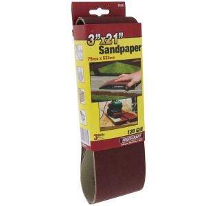 3 in. x 21 in. 120-Grit Sanding Belts – 3 pack