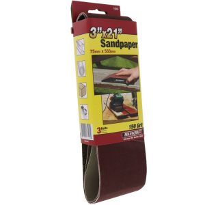 3 in. x 21 in. 150-Grit Sanding Belts – 3 pack